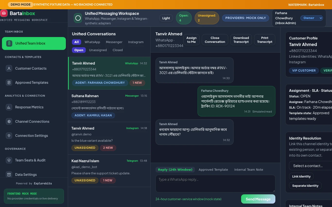 BartaInbox Dashboard Preview