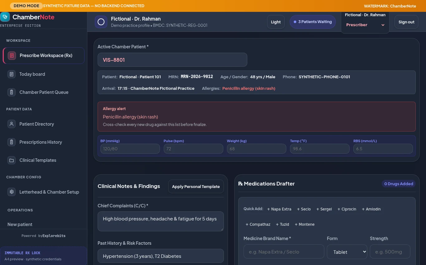 ChamberNote Dashboard Preview